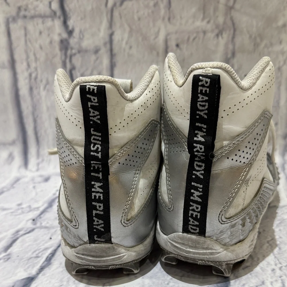 adidas Kids Silver and White Cleats